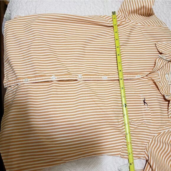 Hollister stretch botton down orange striped casual shirt Women size - Picture 6 of 7